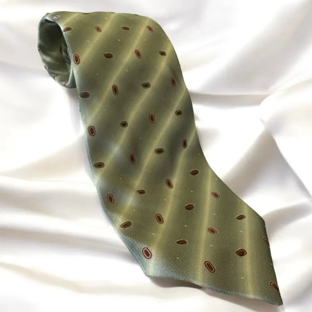 GALANTE UOMO Vintage 90s Mens Silk Necktie, Handmade in Italy, Circles Pattern